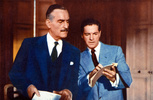 Dial M for Murder (1954) - photograph - Publicity shot of John Williams and Robert Cummings in Dial M for Murder