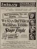 Stage Fright (1950) - newspaper advert - Newspaper advert for ''Stage Fright'', from the ''North Devon Journal'' (27/Jul/1950)